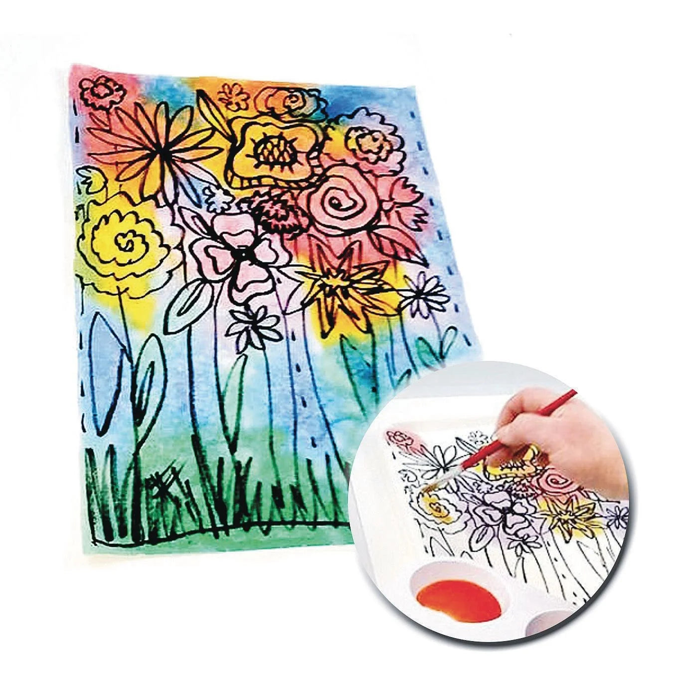 6 Vivid Colors Liquid Watercolor Paint, 8-oz Flip-Top Bottles, Non-Toxic, Pack of 6 F800
