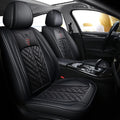 Black Pink PU Leather Car Seat Covers Full Set 5 Seats A8411