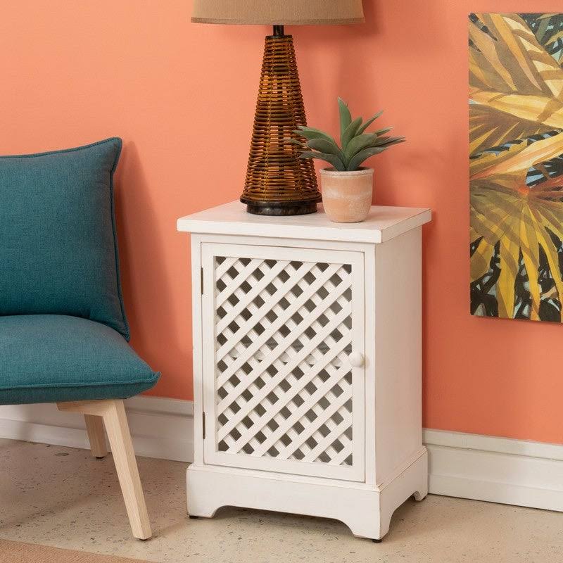 White Wood Door Cabinet Q29800
