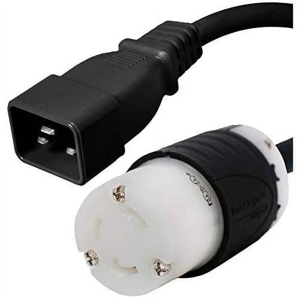 IEC C20 to NEMA L5-30R Plug Adapter, 1 Foot, 20A/125V, 12 AWG Q6046