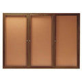 Enclosed Wall Mounted Bulletin Board, 48 inch x 72 inch, Brown F1741