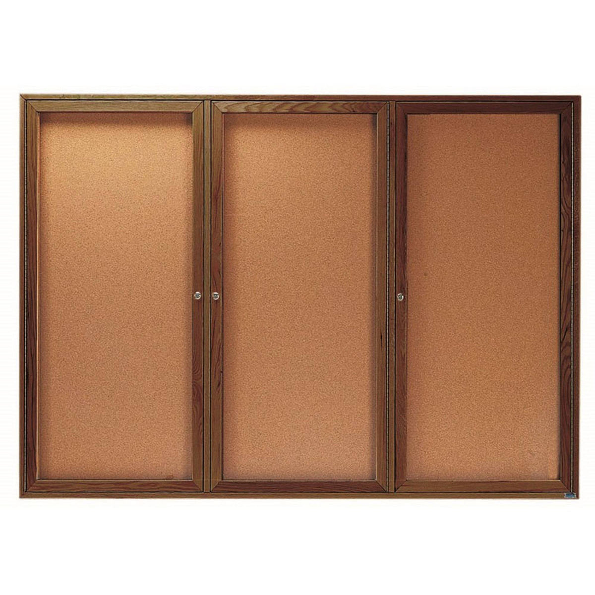 Enclosed Wall Mounted Bulletin Board, 48 inch x 72 inch, Brown F1741