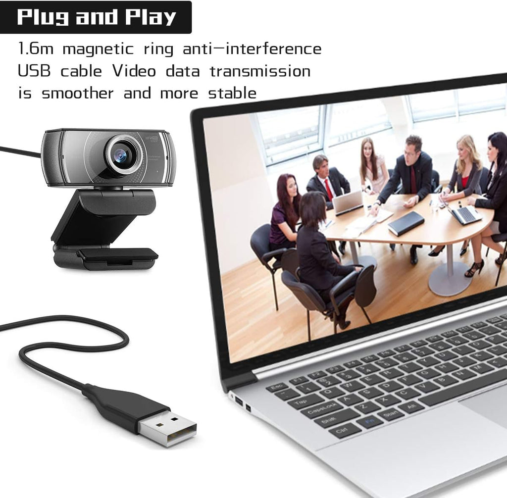 Black 1080P USB Webcam with Microphone G5367