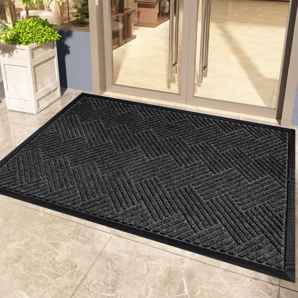 24''x35.4'' Gray Rubber Backing Doormat I6593