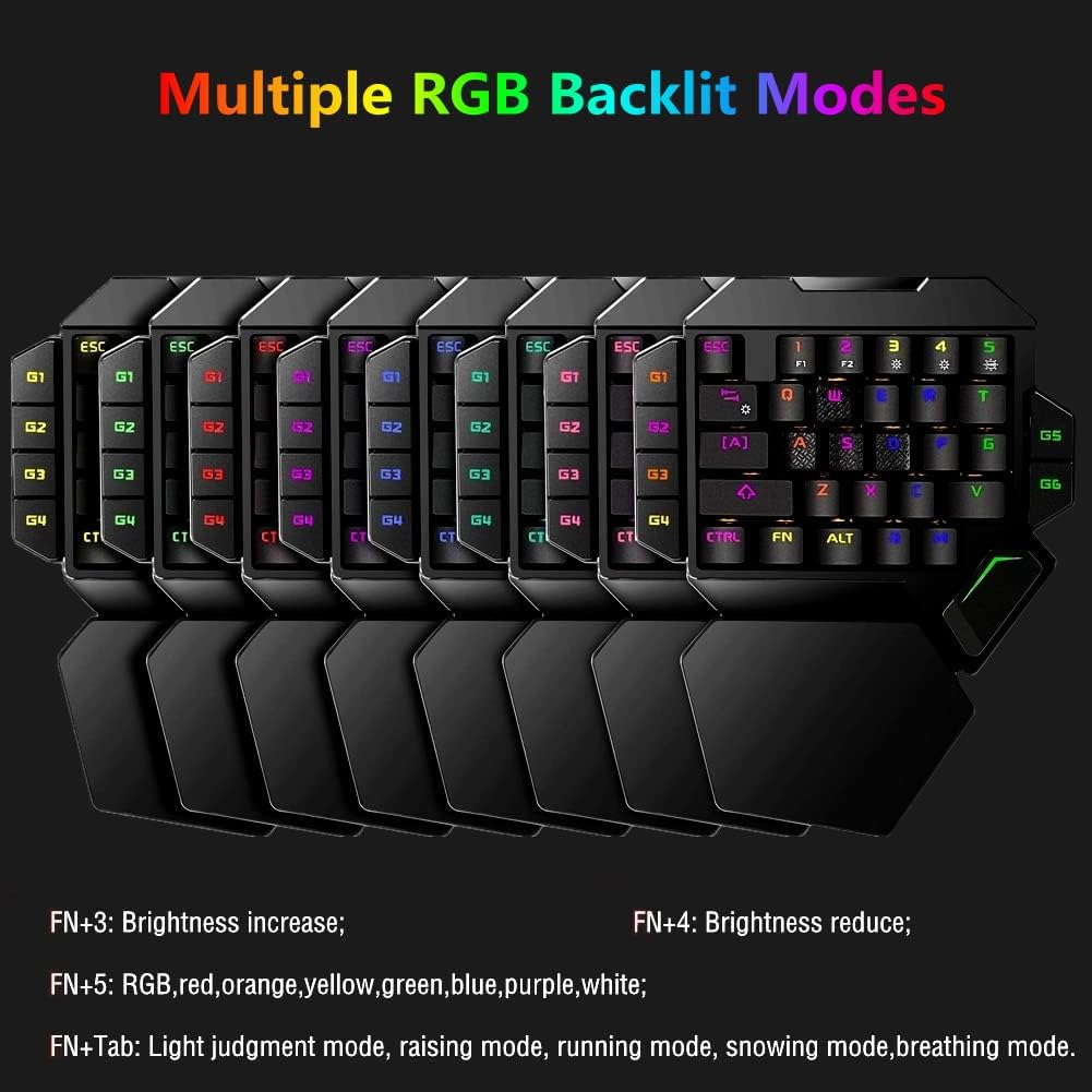 One Handed Mechanical Gaming Keyboard with Wrist Rest Q720