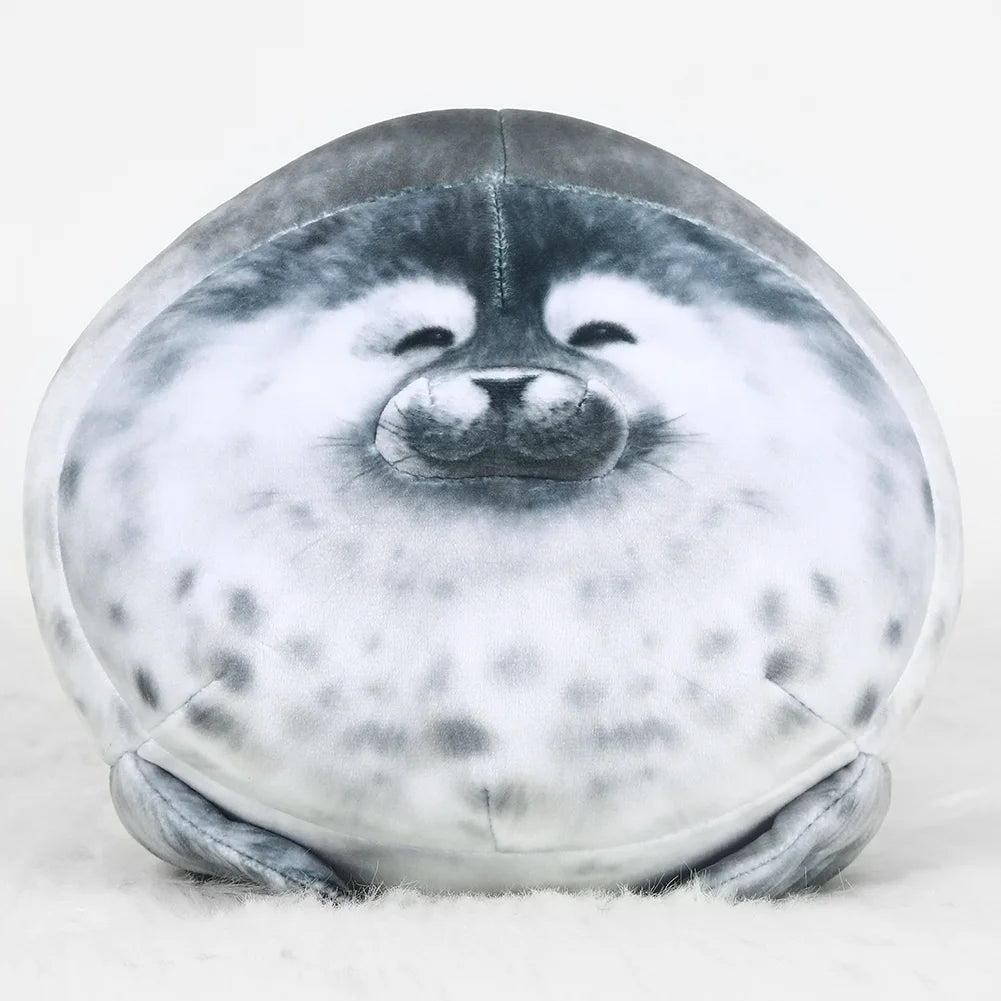 Gray 11.8 inch Plush Seal Pillow O59432