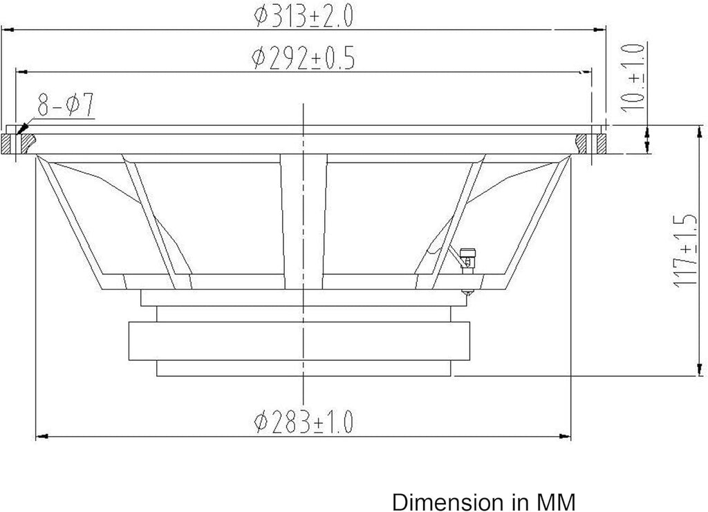 12" 500W Cast Aluminum Frame Woofer L6559