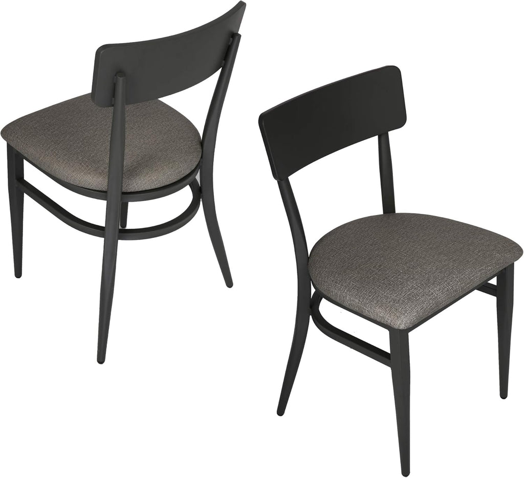 2 Set Dining Side Chairs with Wooden Seat and Metal Legs M339053