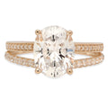 18K Yellow Gold Oval Cut Genuine Cultured Diamond Engagement Ring G28091