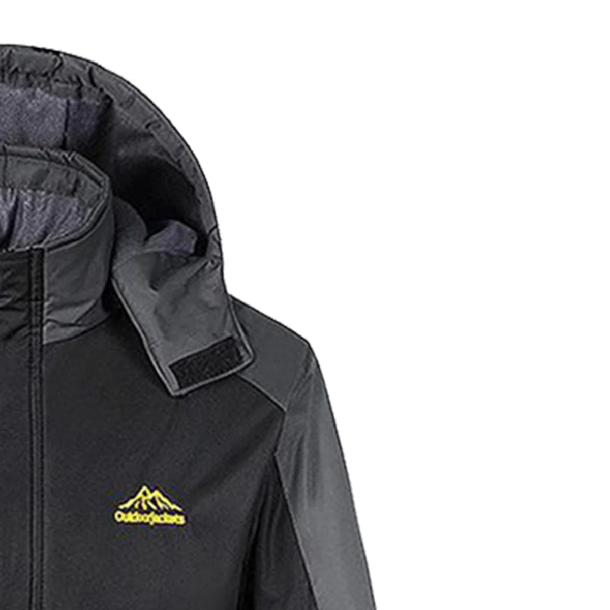 Men's Waterproof Ski Jacket Winter Warm Snow Coat with Removable Hood Black I971060