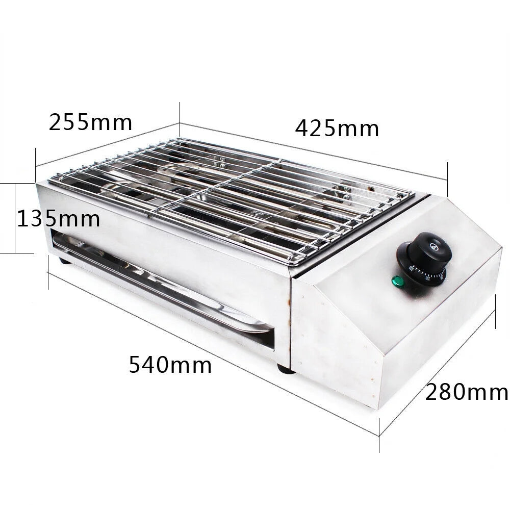 Electric Griddle Flat Top Grill 2800W Portable Stainless Smokeless Cooking Grill D450