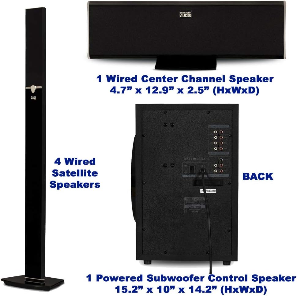 Tower 5.1 Bluetooth Speaker System with Optical Input and Mics S1232