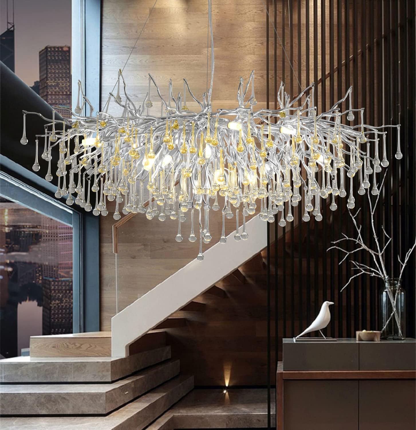 Silver Modern Crystal Chandelier L9638