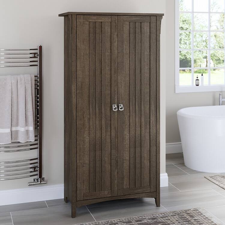 Brown Bathroom Storage Cabinet with Doors S558