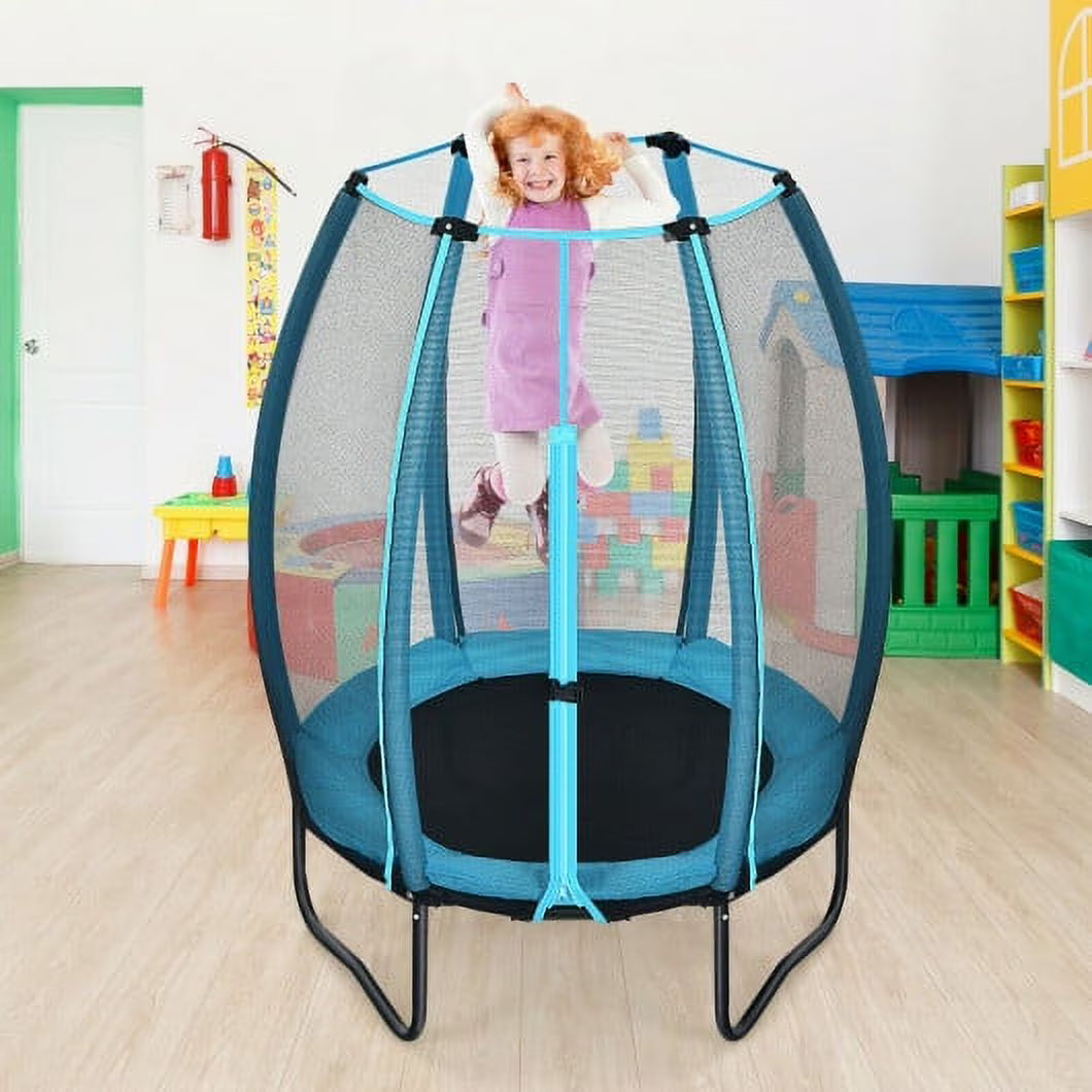 Blue Kids Trampoline with Enclosure Net V52233