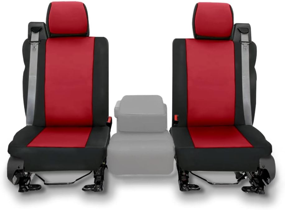 Red Rose & Black Neoprene Front Seat Covers for Ford F150 Pickup Truck K888