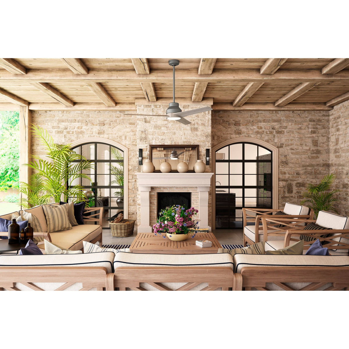 Matte Silver LED Ceiling Fan I93500