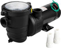 1HP 110V 5220GPH Self-priming Swimming Pool Pump with Strainer Basket and 2pcs 1-1/2'' NPT Connectors K7717