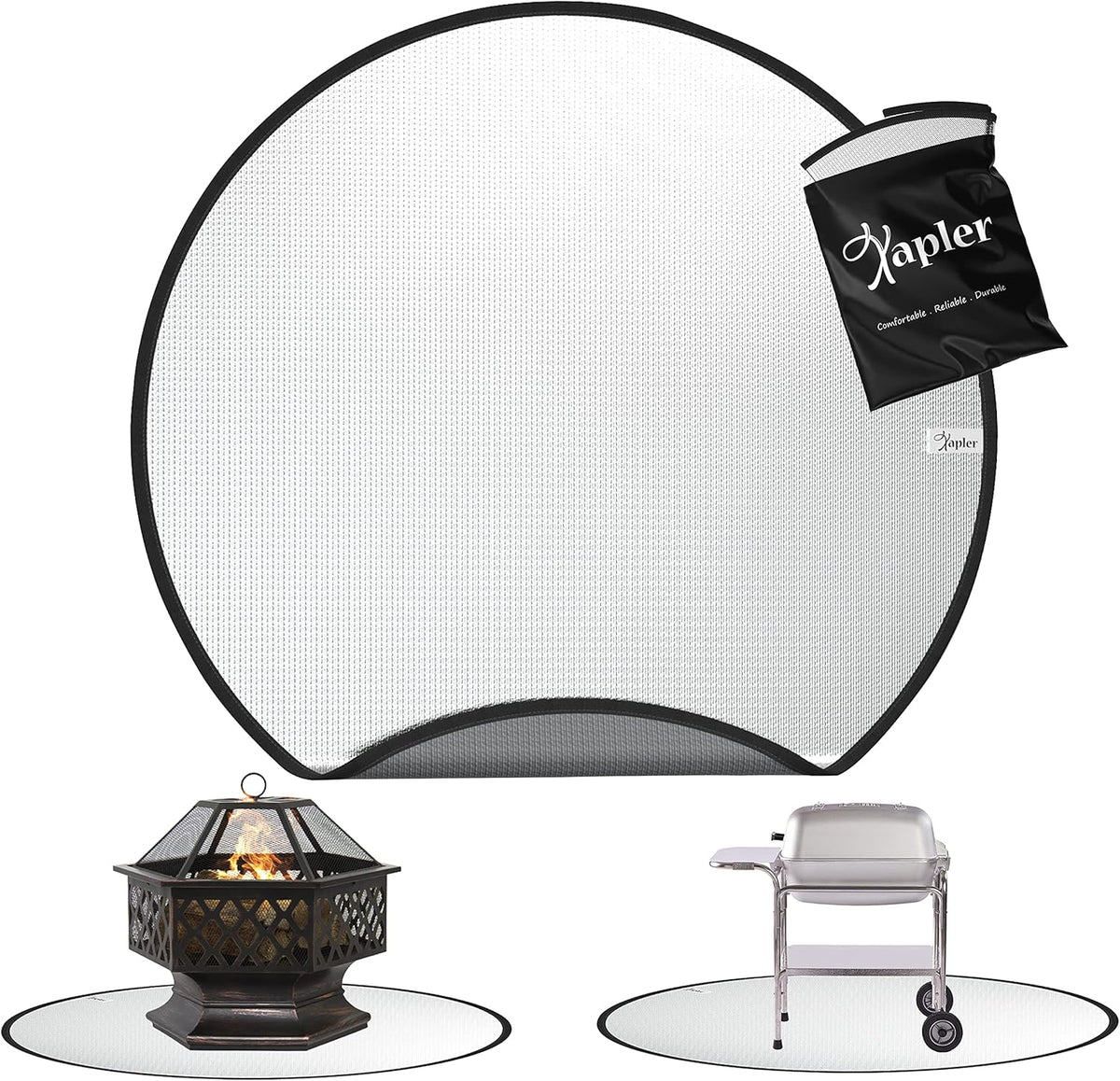 4 Layers Fire Pit Mats 67 × 60 Square Fireproof Mat G656738