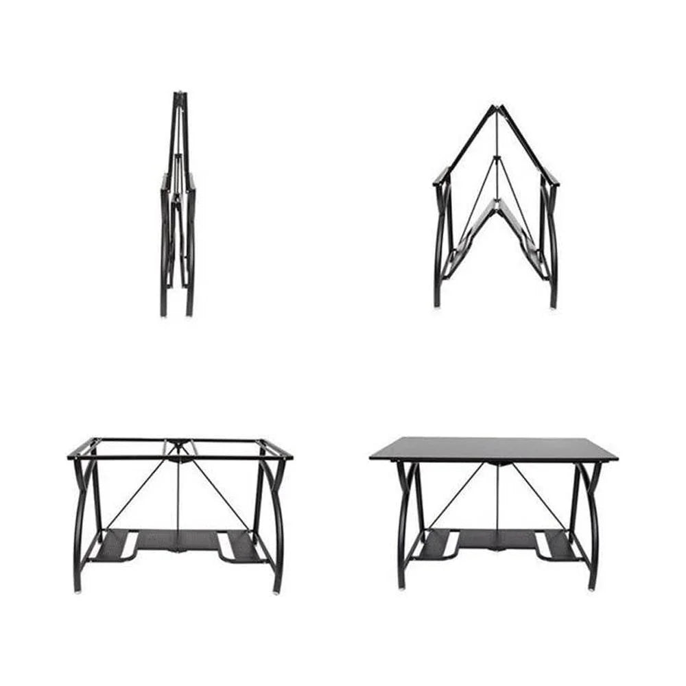 Black Folding Wooden Office Desk Q35408