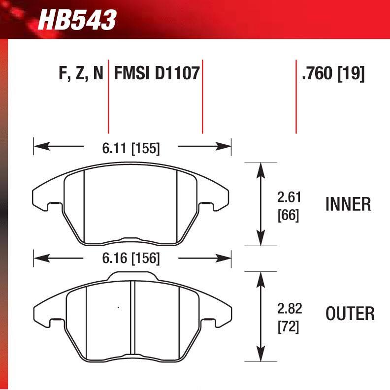 HP Plus Brake Pads G89105