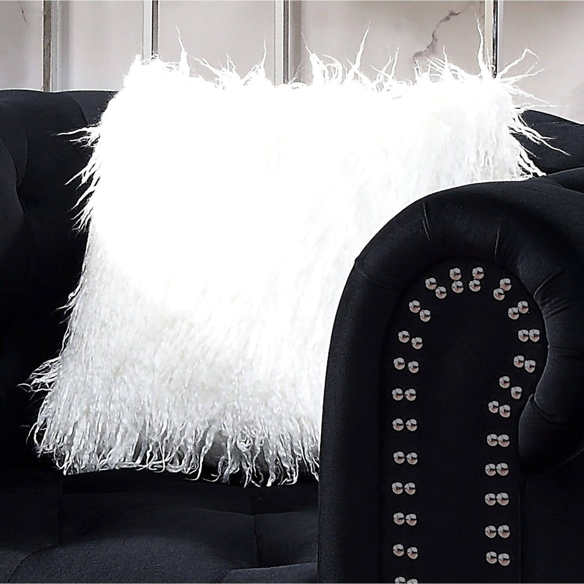 Blue Fabric Button Tufted Chair O770243