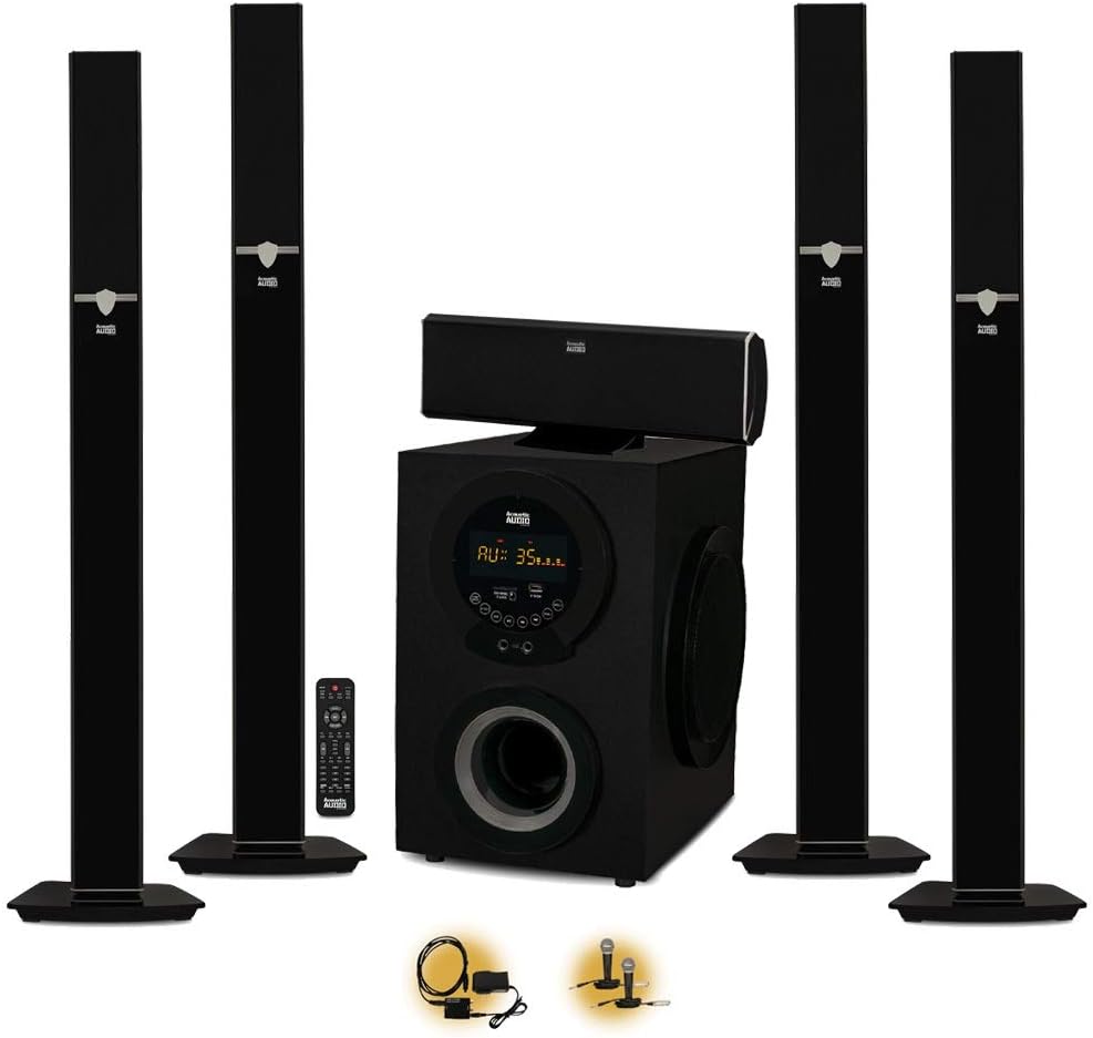 Tower 5.1 Bluetooth Speaker System with Optical Input and Mics S1232