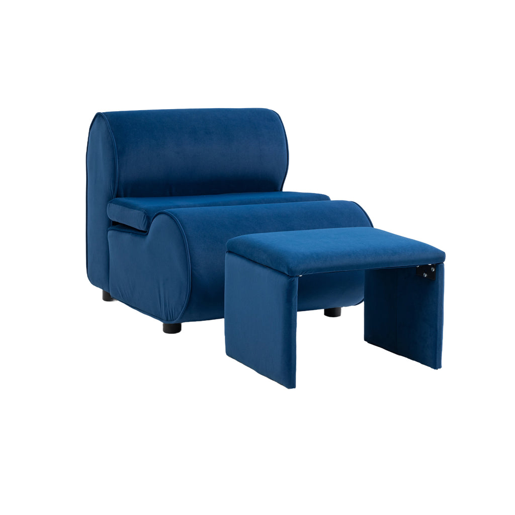 Navy Accent Chair with Ottoman P15257