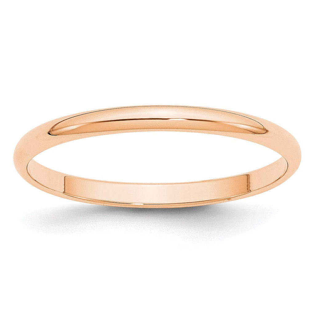10K Rose Gold Half Round Band Ring Size 8 Y91859