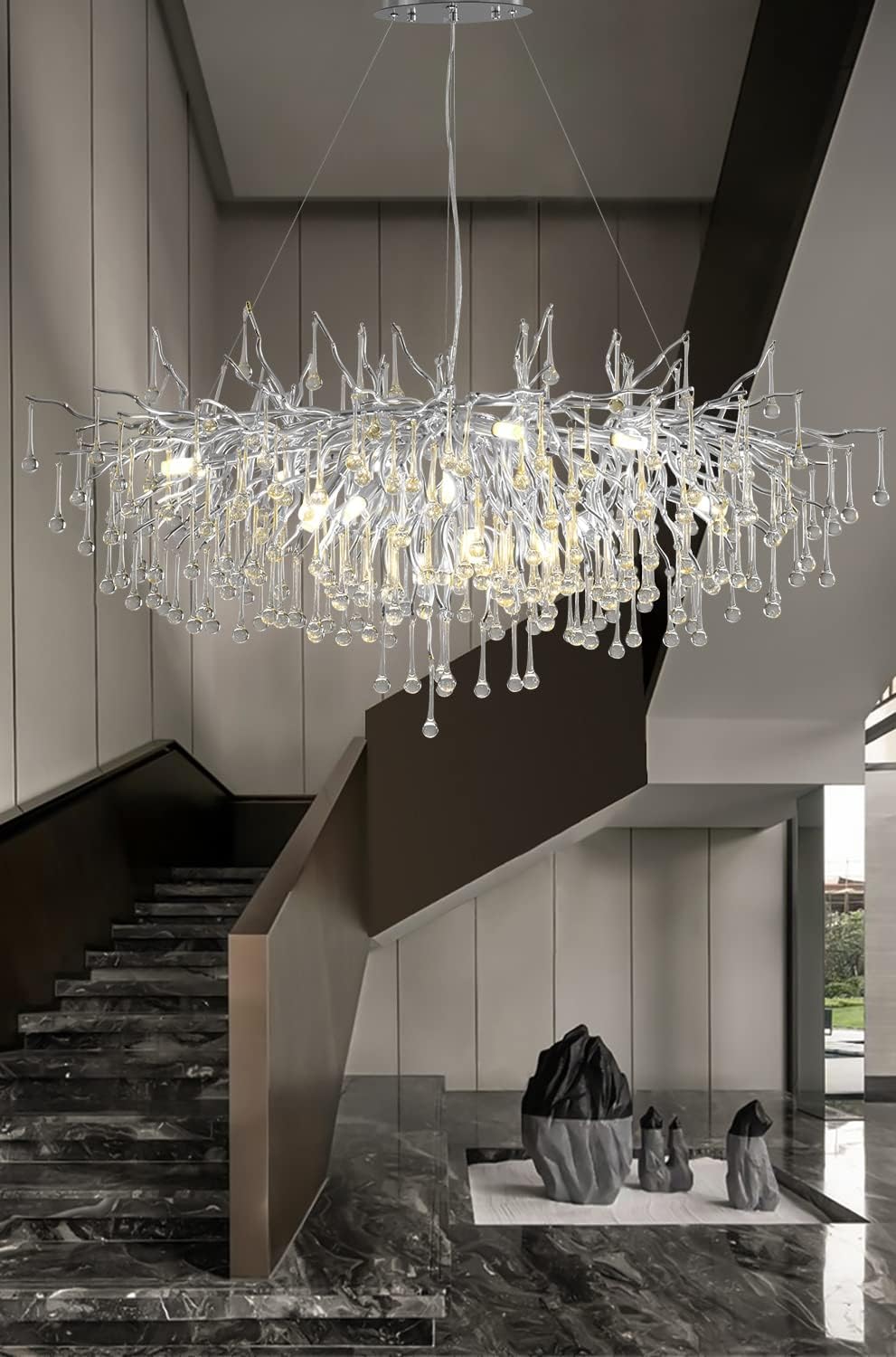 Silver Modern Crystal Chandelier L9638
