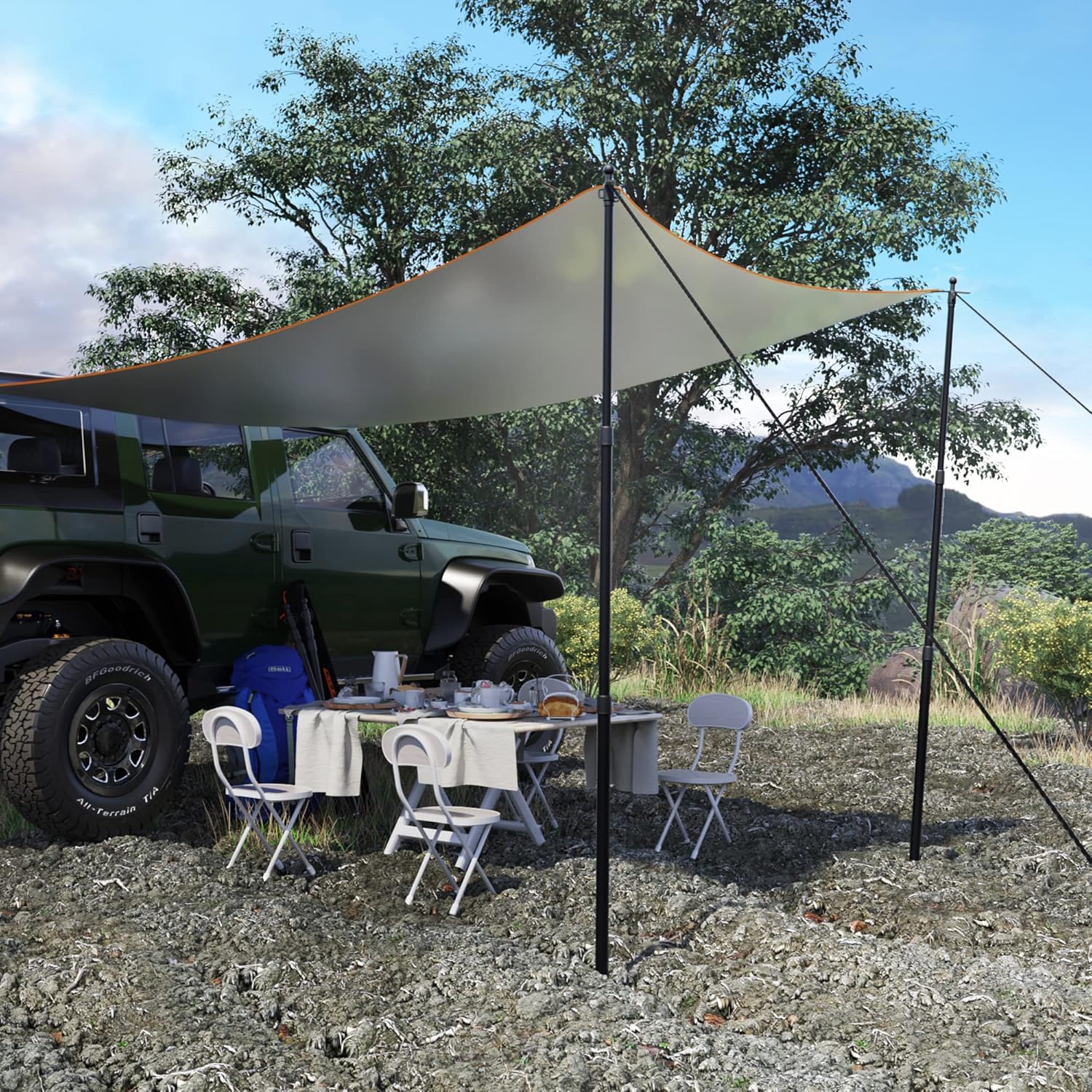 Telescoping Aluminum Camping Poles Set of 2 Z382
