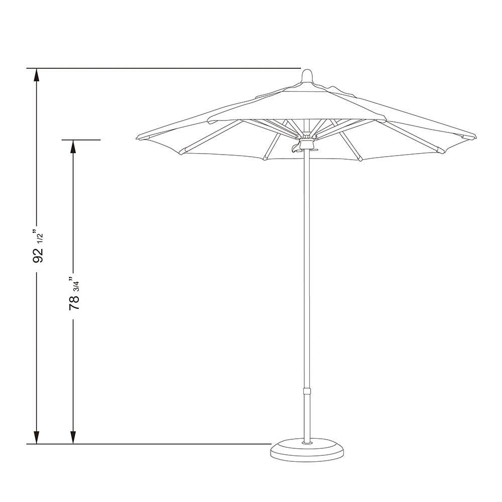 Red Oak Fiberglass Pole Market Umbrella with Push Lift U710