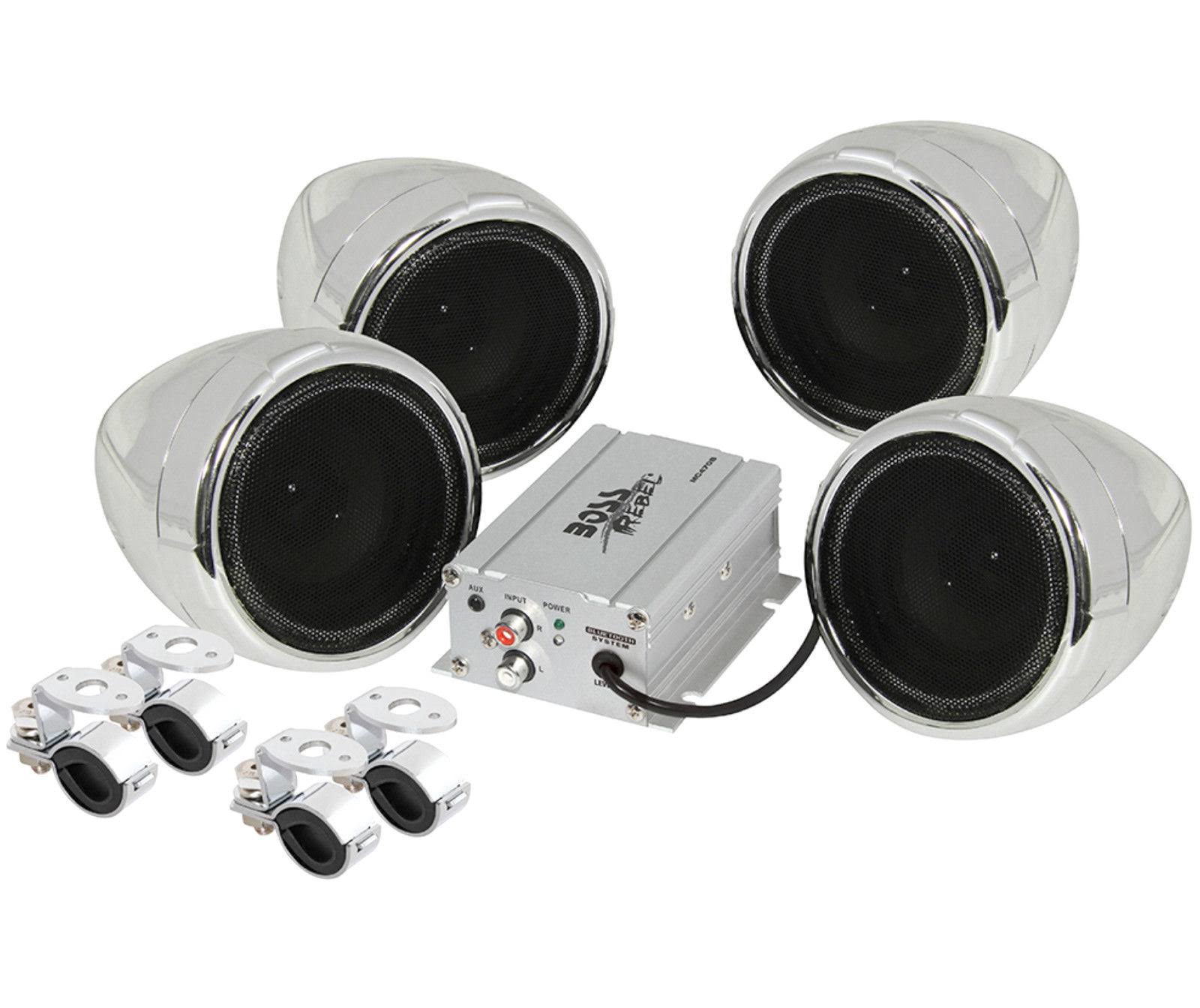 Chrome Handlebar Motorcycle Speakers L4449