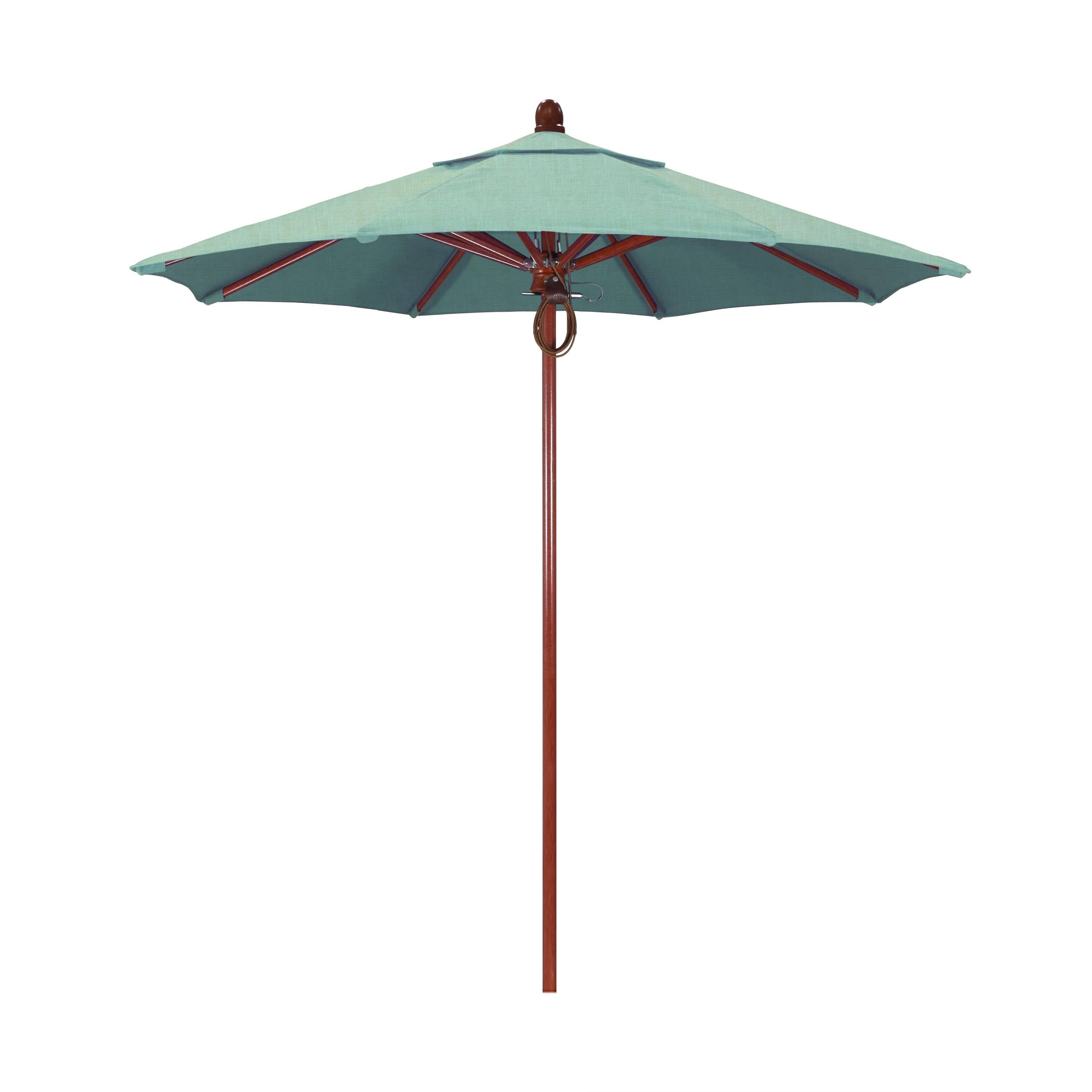 Red Oak Fiberglass Pole Market Umbrella with Push Lift U710