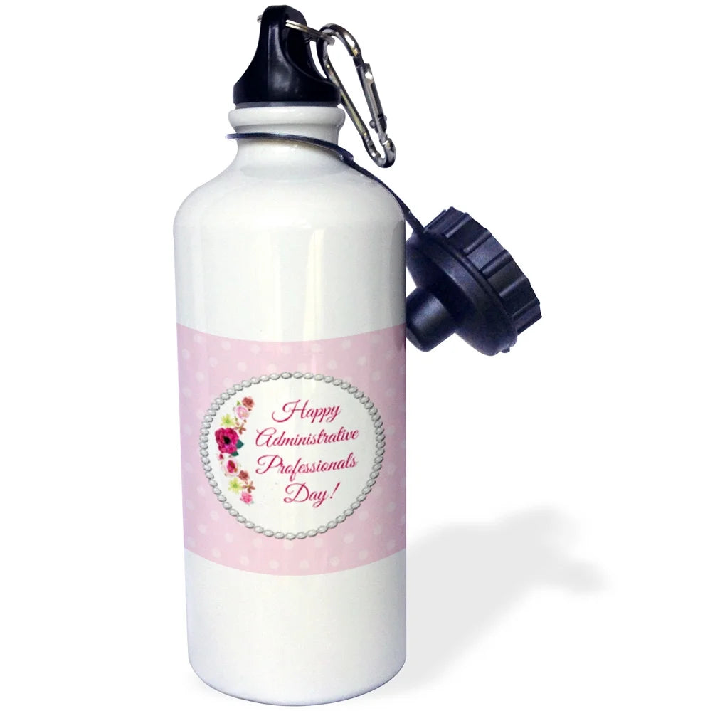 Pink Red Pearl Look Straw Water Bottle, 21-ounce P583