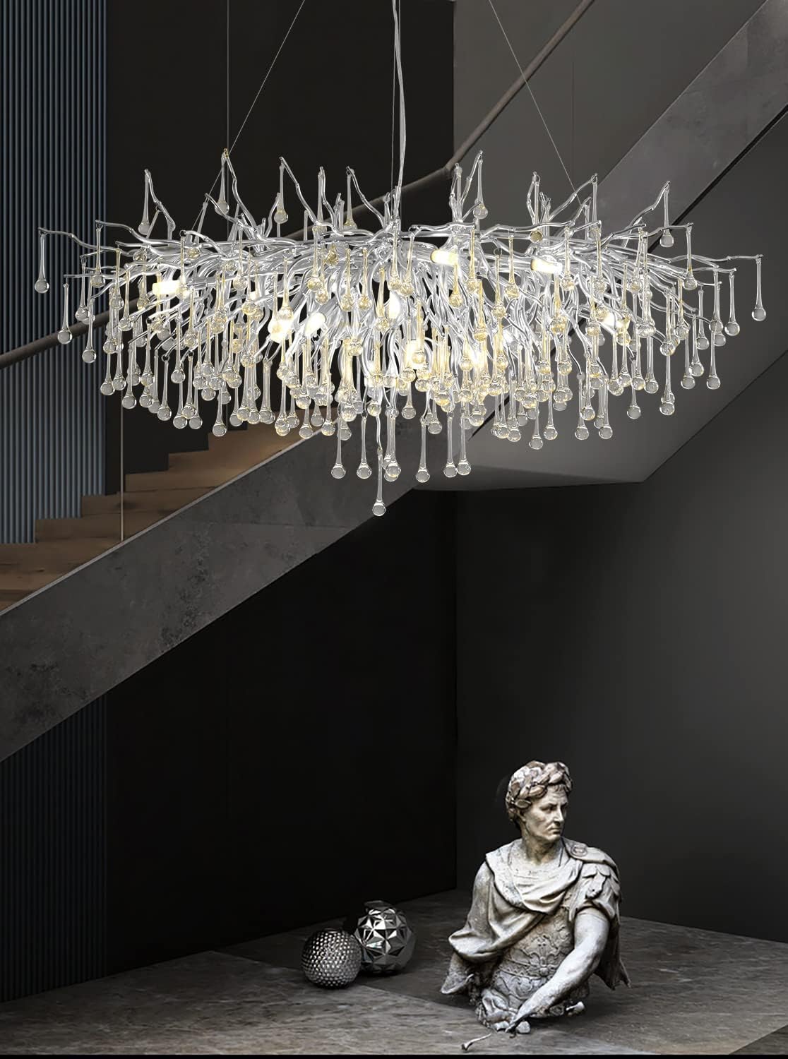 Silver Modern Crystal Chandelier L9638