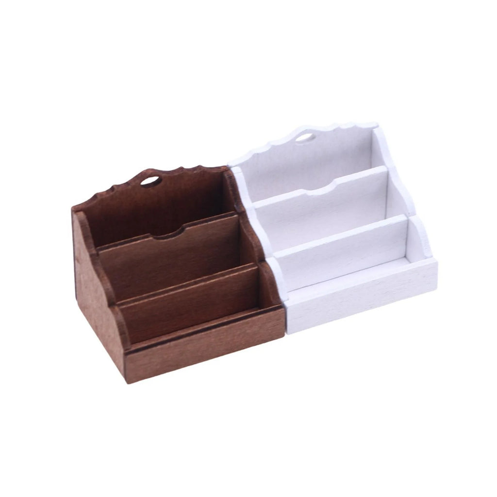 White 1:12 Scale Dollhouse Miniature Magazine Paper Rack K371120