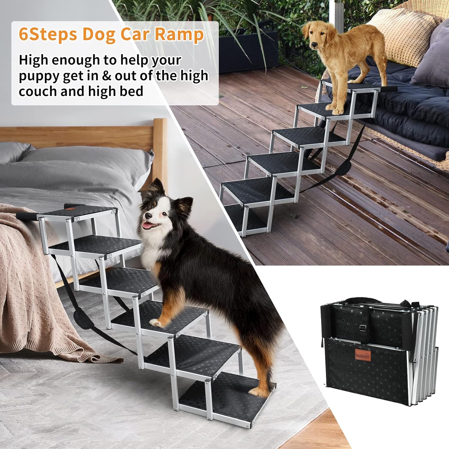 Folding Dog Ramp with Nonslip Surface N652