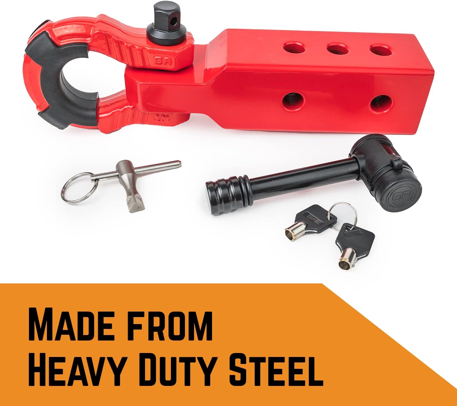 Red Pack of 2 Heavy Duty Steel Hitch Receiver C788696