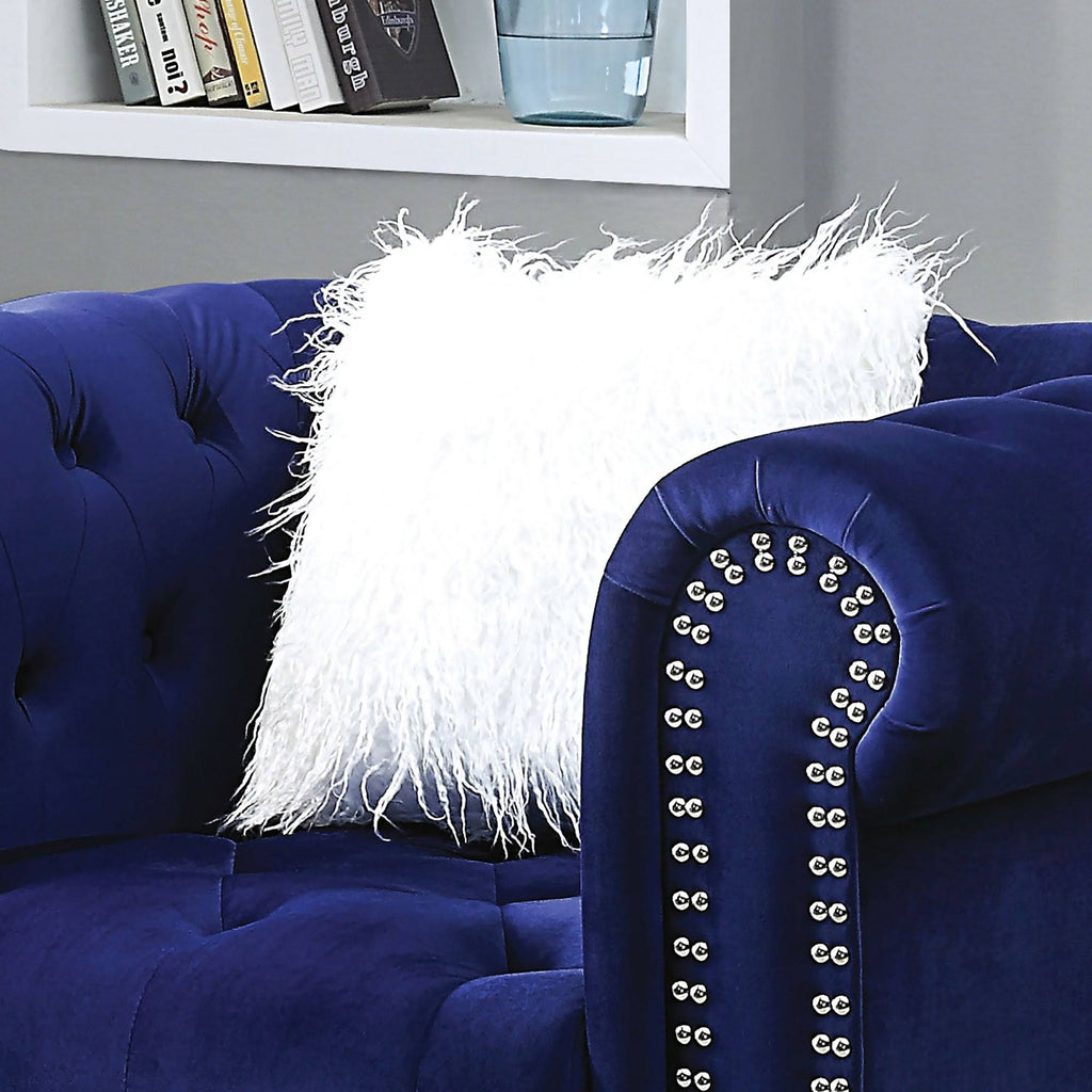 Blue Fabric Button Tufted Chair O770243