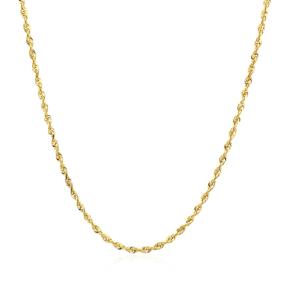 14k Yellow Gold Diamond Cut Rope Chain 1.5mm 18 in I84392