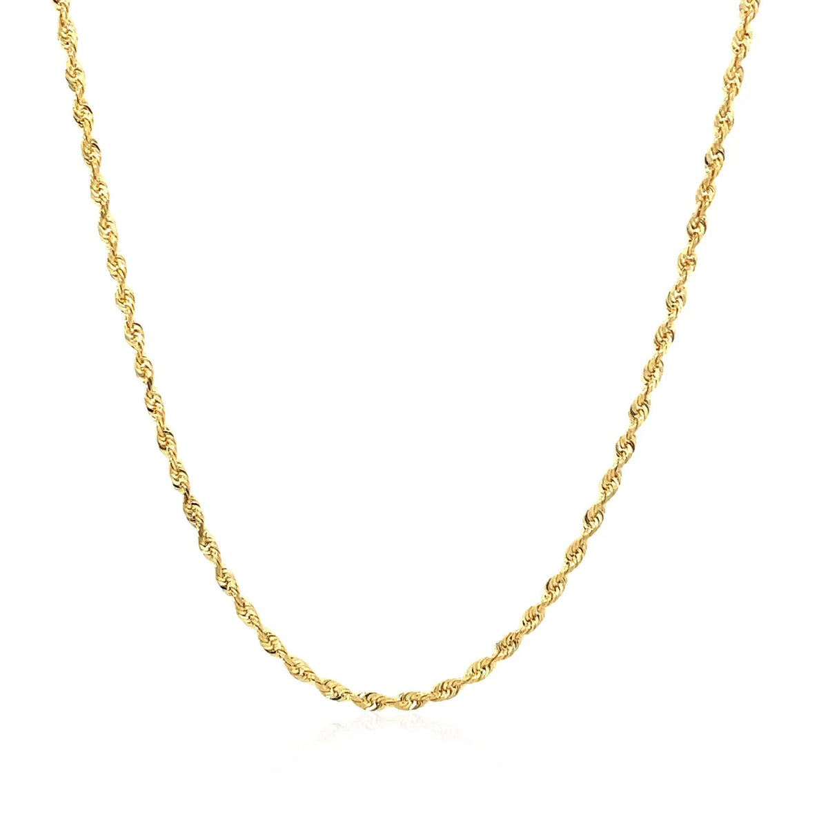 14k Yellow Gold Diamond Cut Rope Chain 1.5mm 18 in I84392
