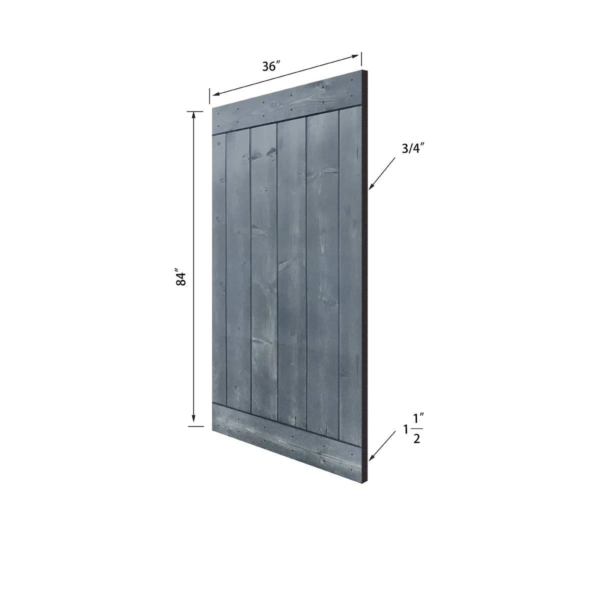 Gray Finish Barn Door with Hardware Kit B500