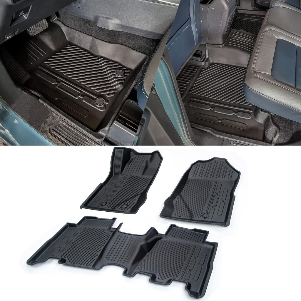 Black TPE Floor Liners for 4-Door Bronco 2021-2022, 1st and 2nd Row J568