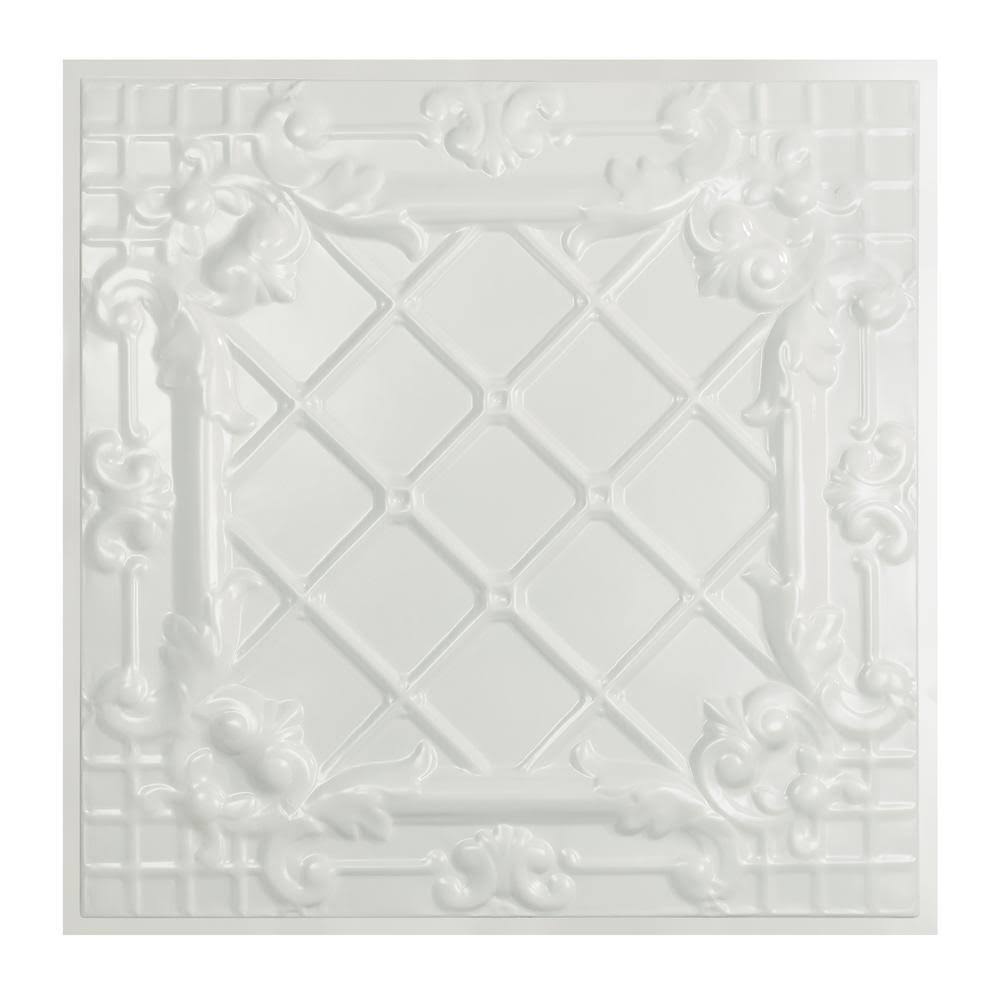Matte White Lay-In Tin Ceiling Tile J29504