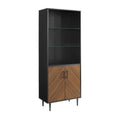 3-Shelf Solid Black Display Cabinet S951
