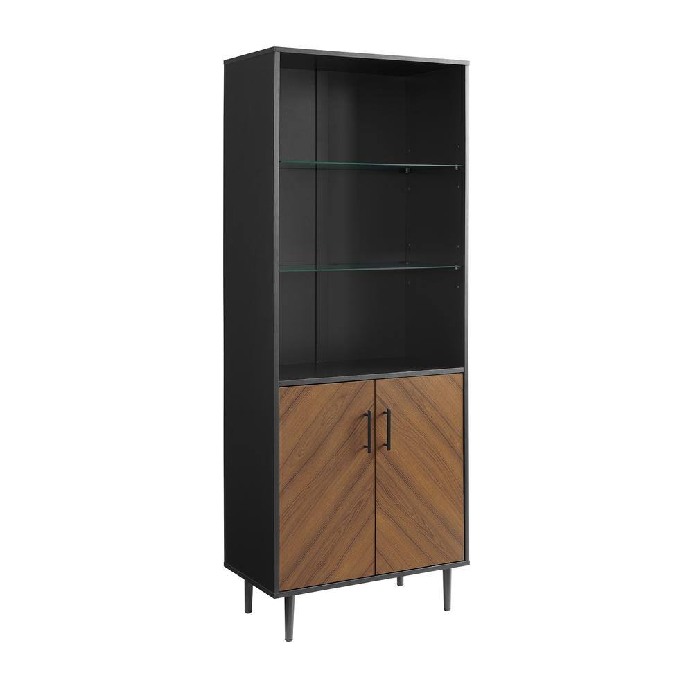 3-Shelf Solid Black Display Cabinet S951