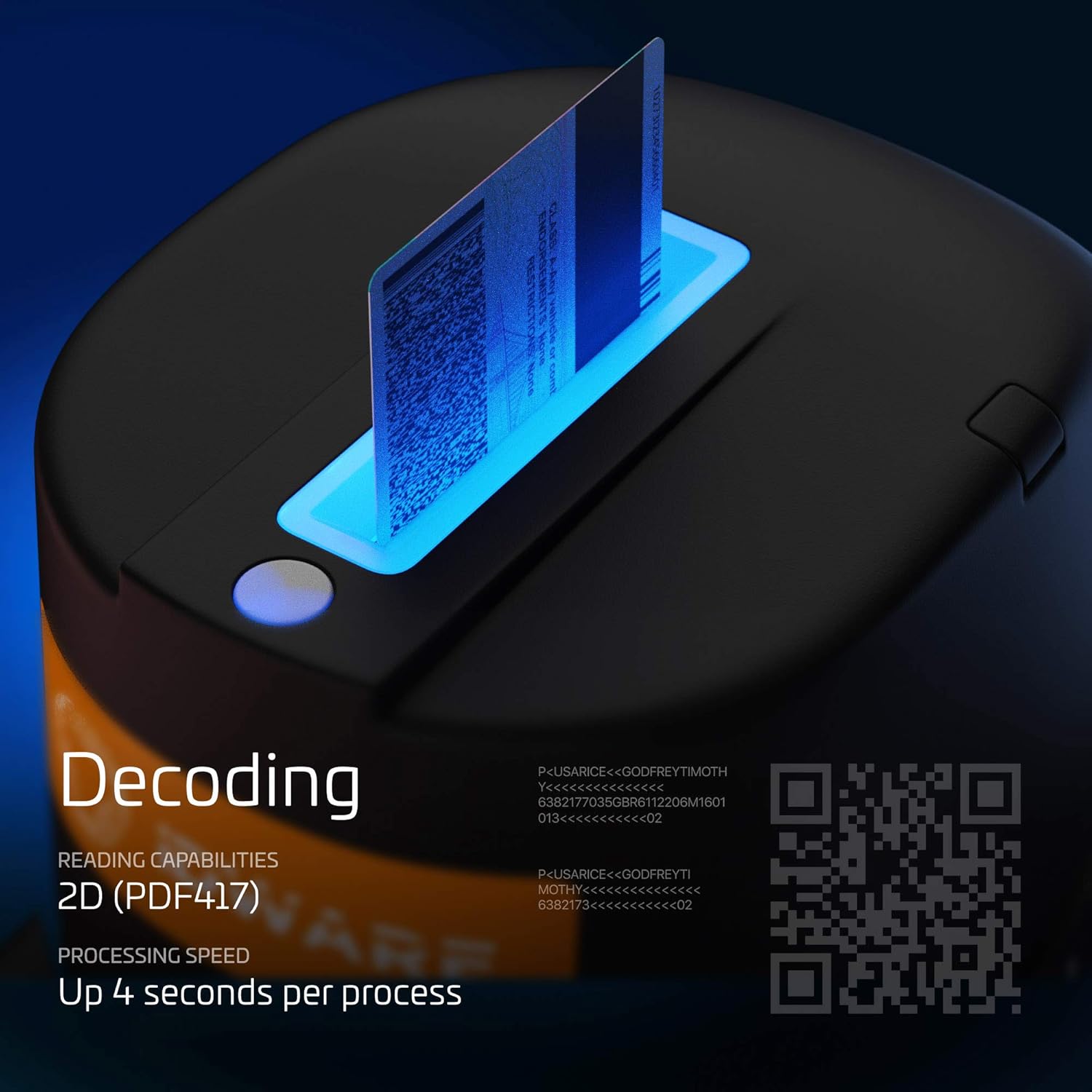 Double-Sided ID Reader with Auto-Fill Software M793