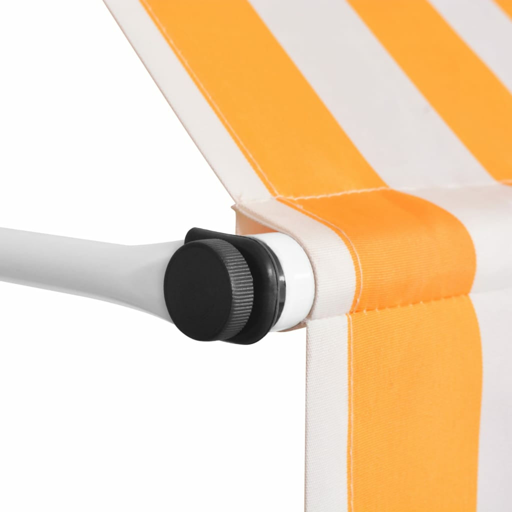 Manual Retractable Awning 118.1" Orange and White Stripes M263