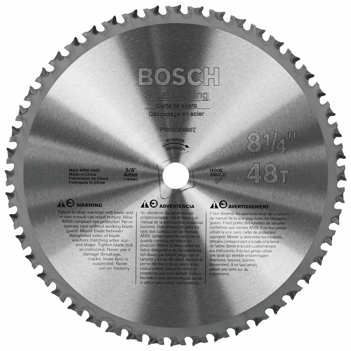 8-1/4 In. 40 Tooth Ferrous Metal Cutting Circular Saw Blade O834964